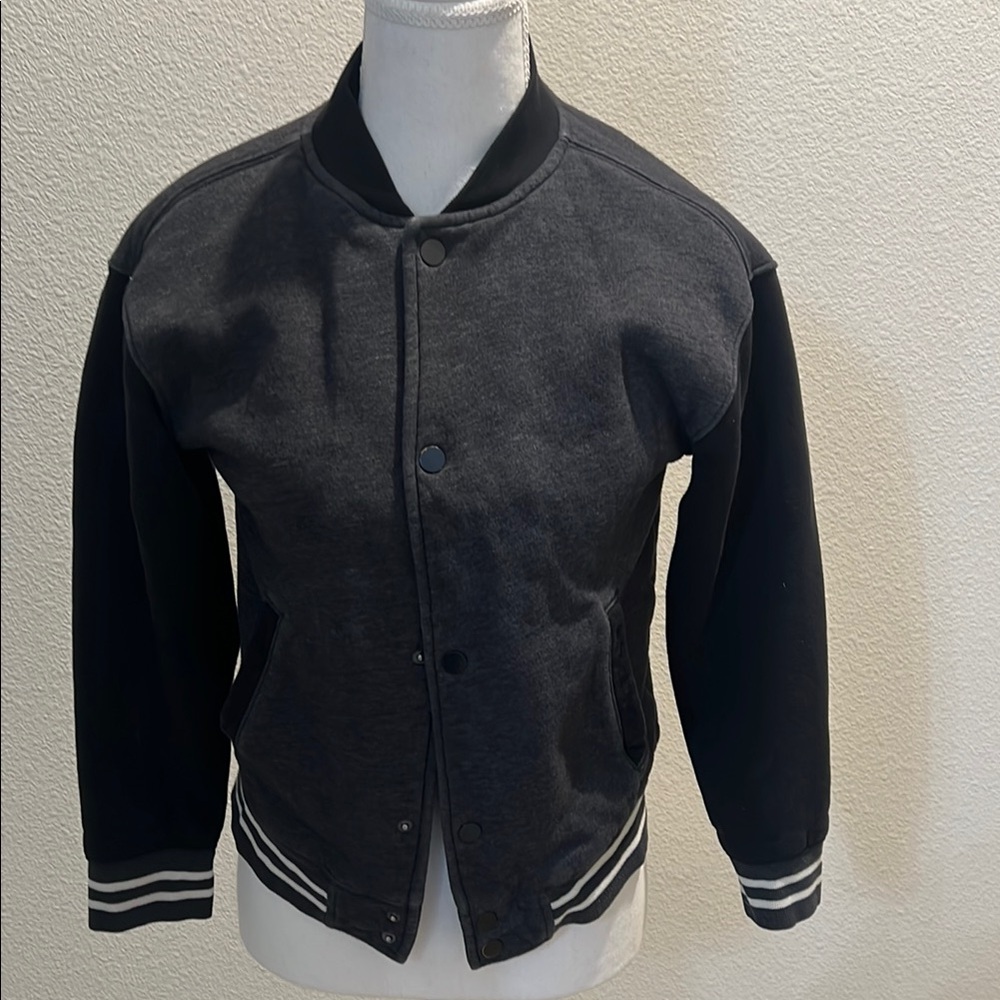 Boys Black and Gray Varsity Jacket